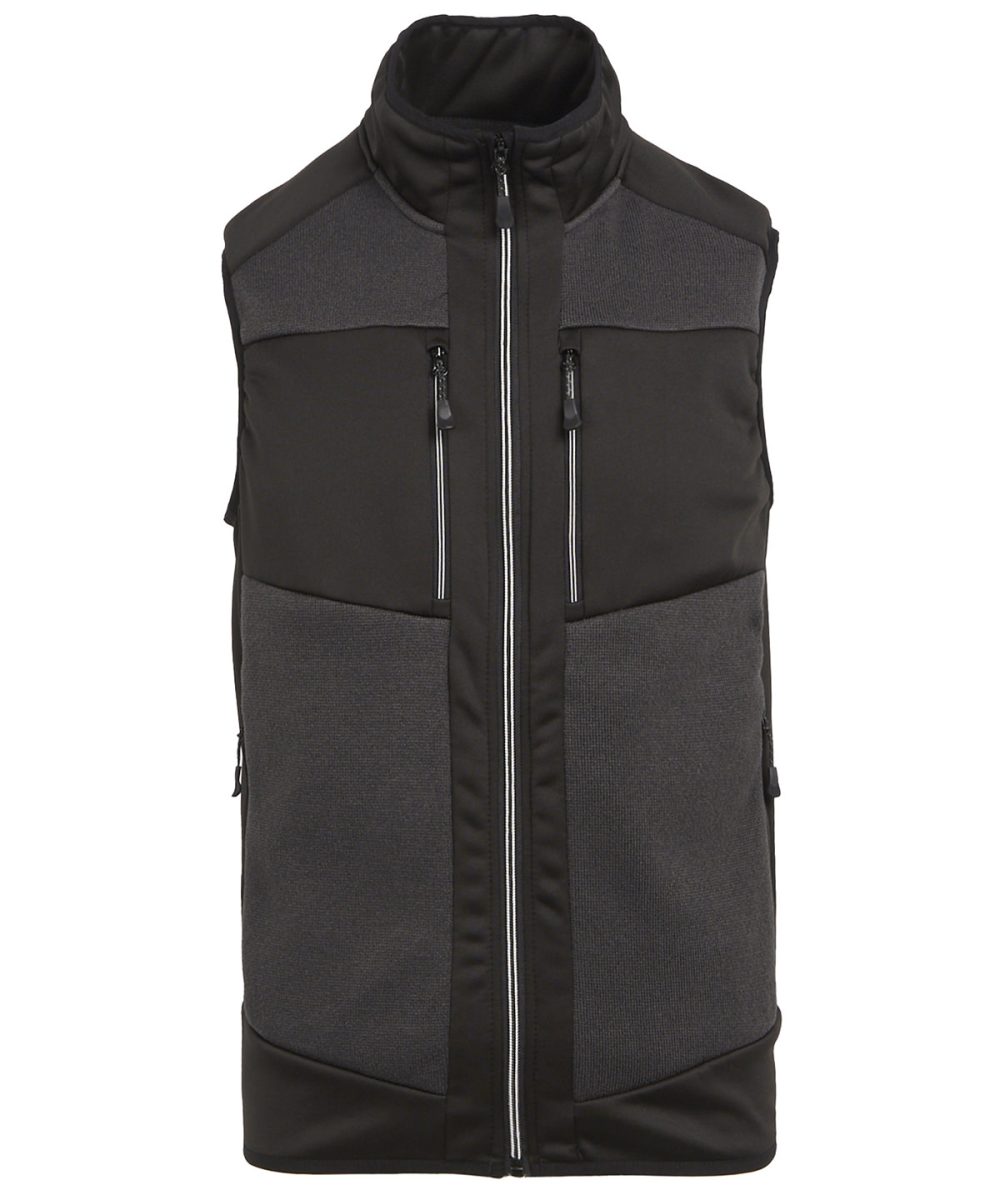 Ash/Black E-Volve unisex knit-effect stretch bodywarmer