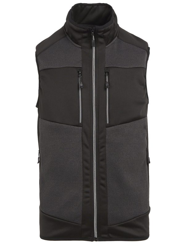 Ash/Black E-Volve unisex knit-effect stretch bodywarmer