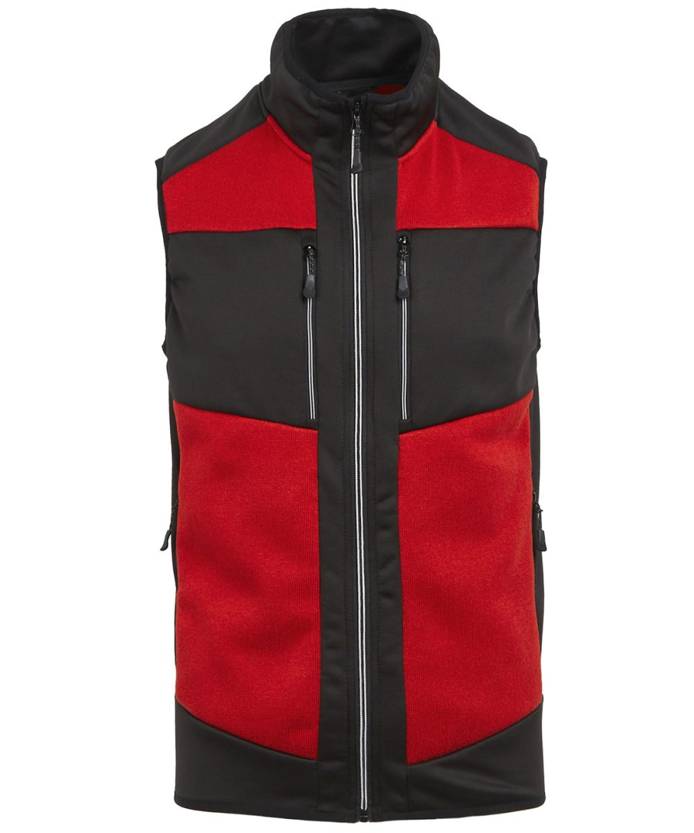 Classic Red/Black E-Volve unisex knit-effect stretch bodywarmer