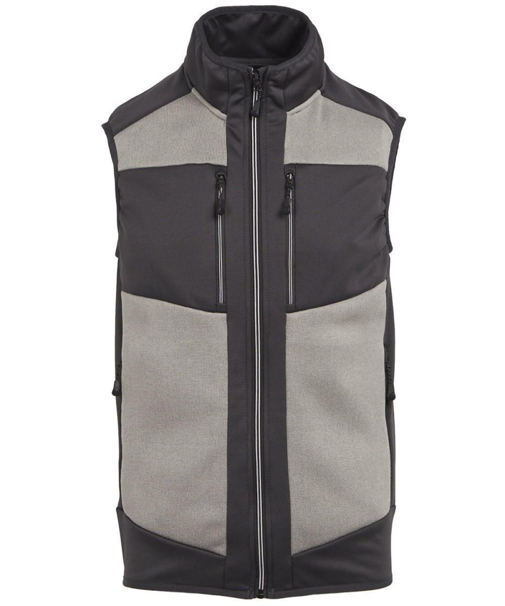 Mineral Grey/Ash E-Volve unisex knit-effect stretch bodywarmer