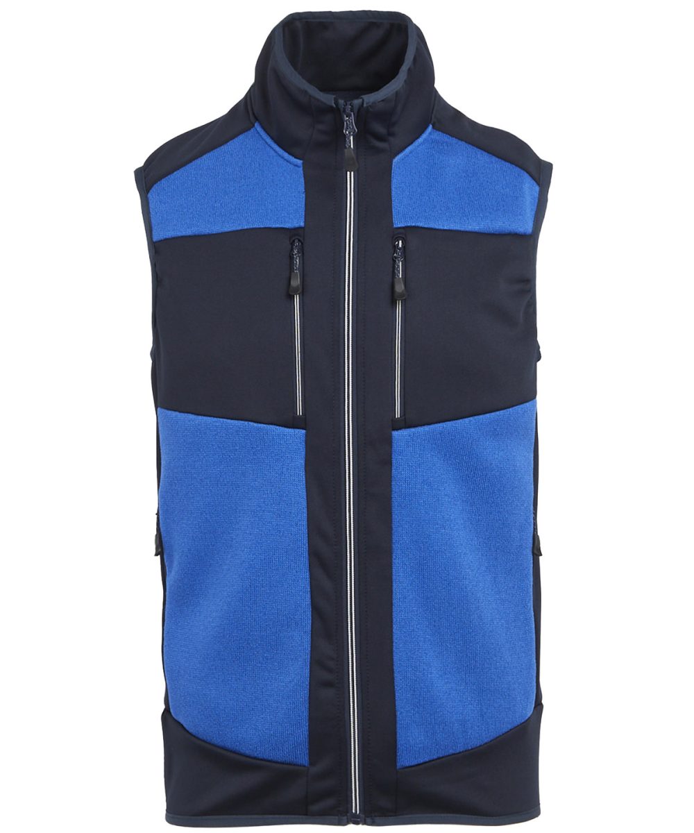 Strong Blue/Navy E-Volve unisex knit-effect stretch bodywarmer