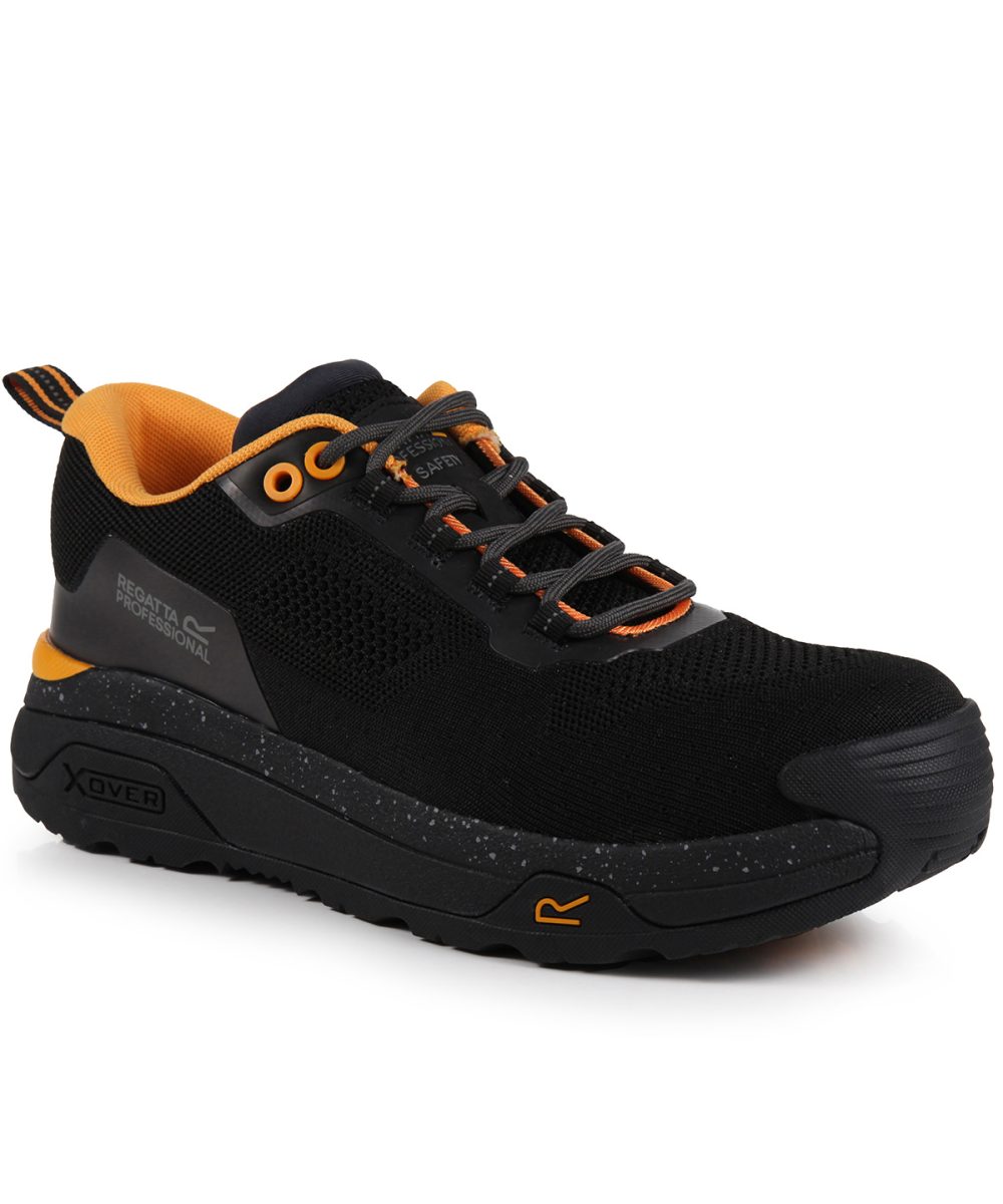 Black/Gunmetal Crossfort S1 X-over metal-free safety trainers