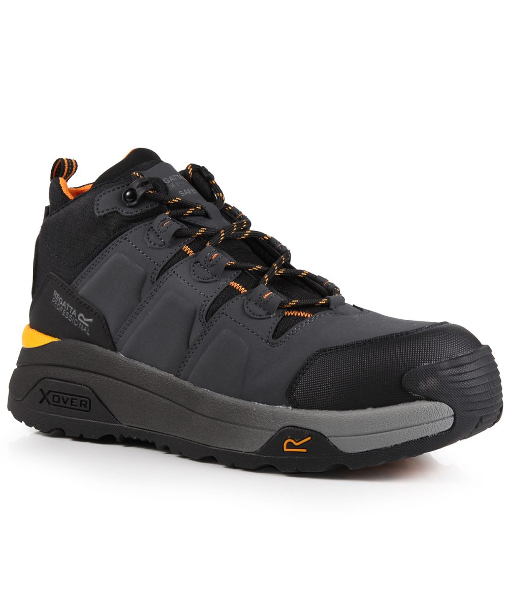 Chestnut/Black Hyperfort S1P X-over metal-free safety hikers