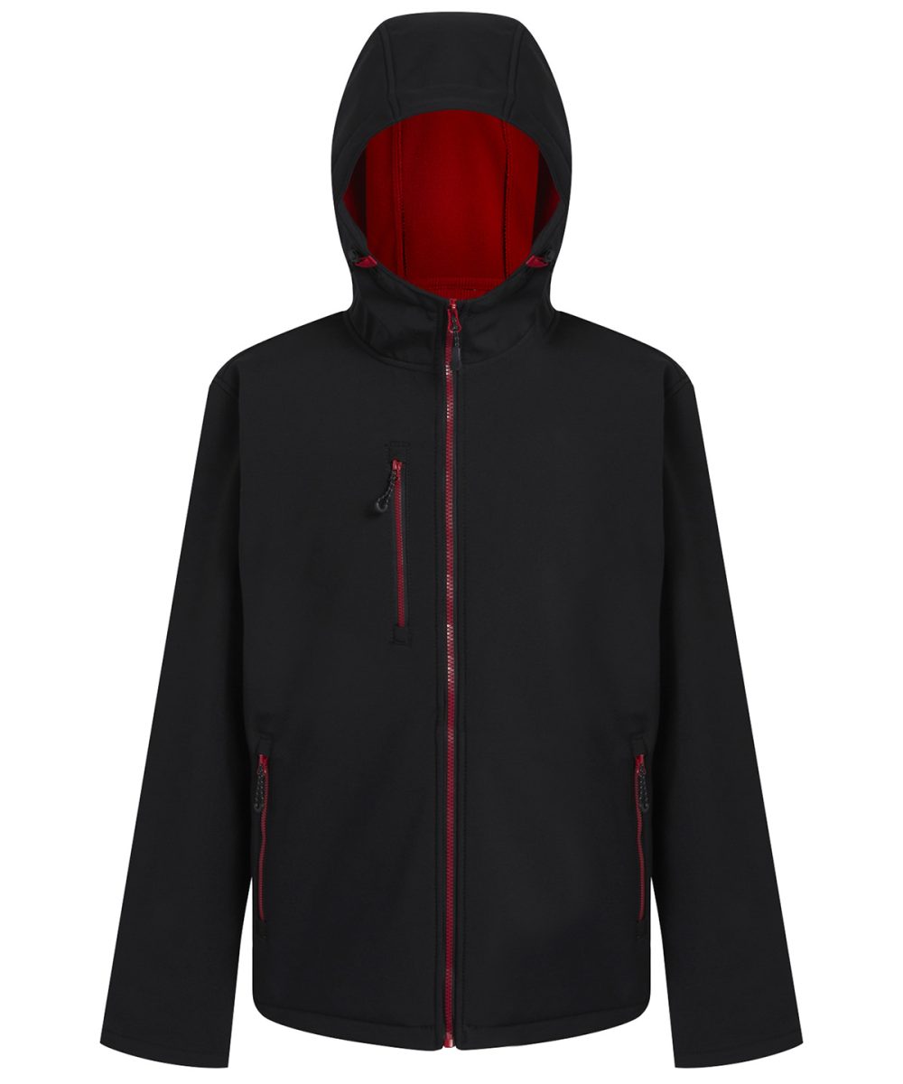 Black/Classic Red Navigate 2-layer hooded softshell jacket