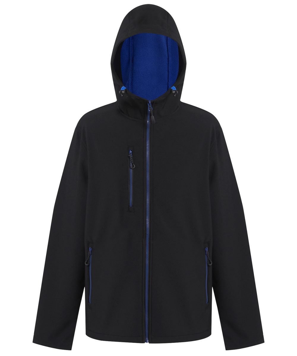 Black/New Royal Navigate 2-layer hooded softshell jacket