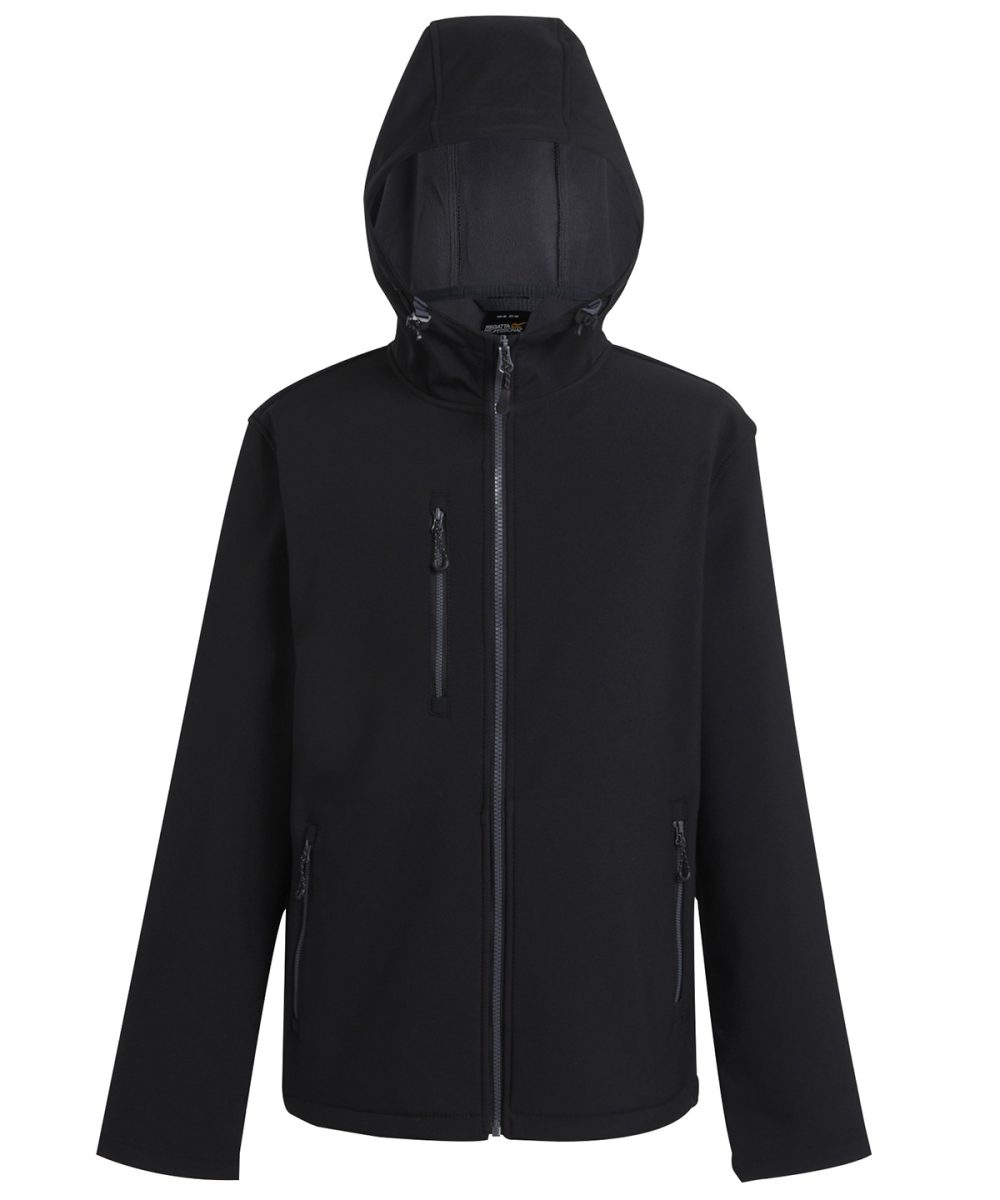 Black/Seal Navigate 2-layer hooded softshell jacket