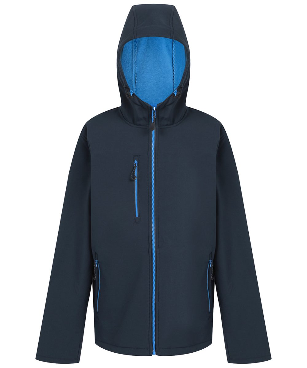 Navy/French Blue Navigate 2-layer hooded softshell jacket