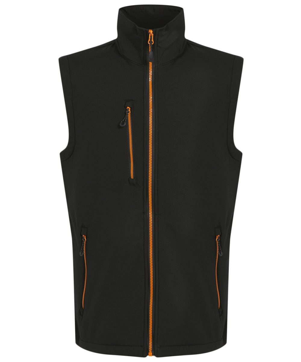 Black/Orange Pop Navigate 2-layer softshell bodywarmer