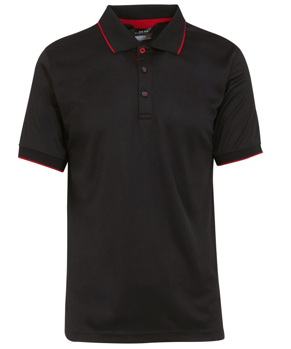 Black/Classic Red Navigate short sleeve polo