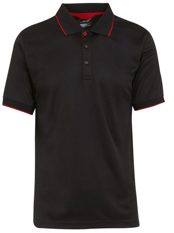 Black/Classic Red Navigate short sleeve polo