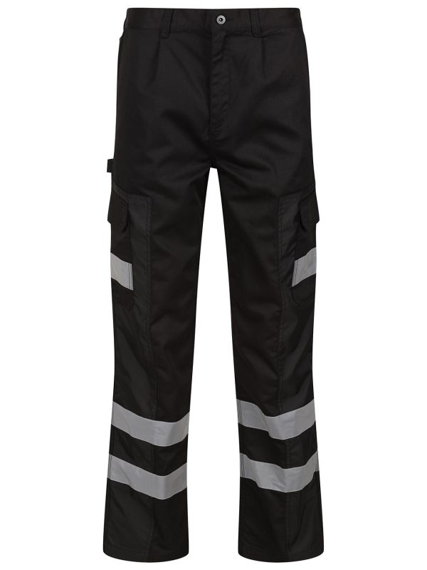 Black Pro Ballistic workwear cargo trousers