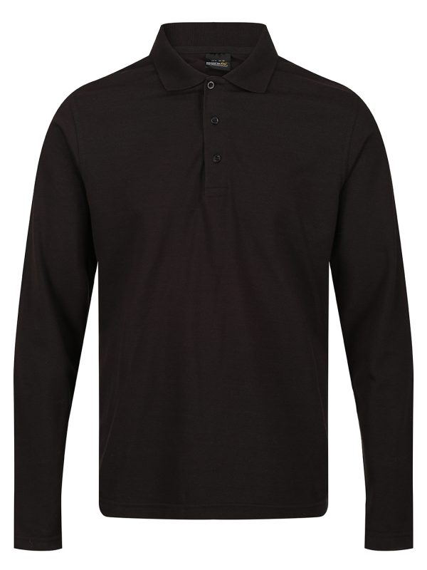 Black Pro 65/35 long sleeve polo