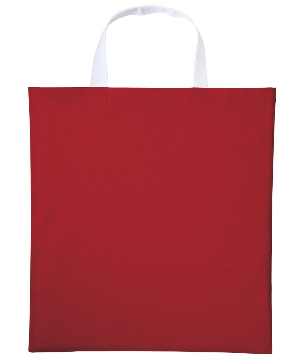 Fire Red/White Varsity cotton shopper short handle