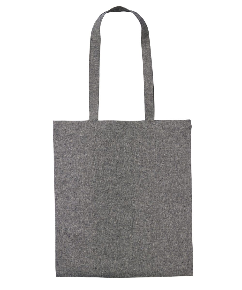 Black Marl Recycled cotton shopper long handle