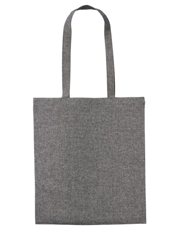 Black Marl Recycled cotton shopper long handle