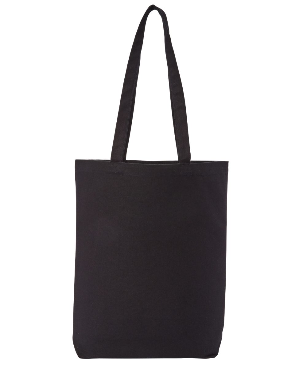 Black Recycled premium canvas ‘flat base’ shopper