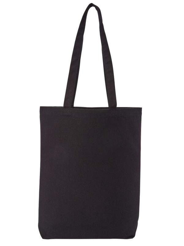 Black Recycled premium canvas ‘flat base’ shopper