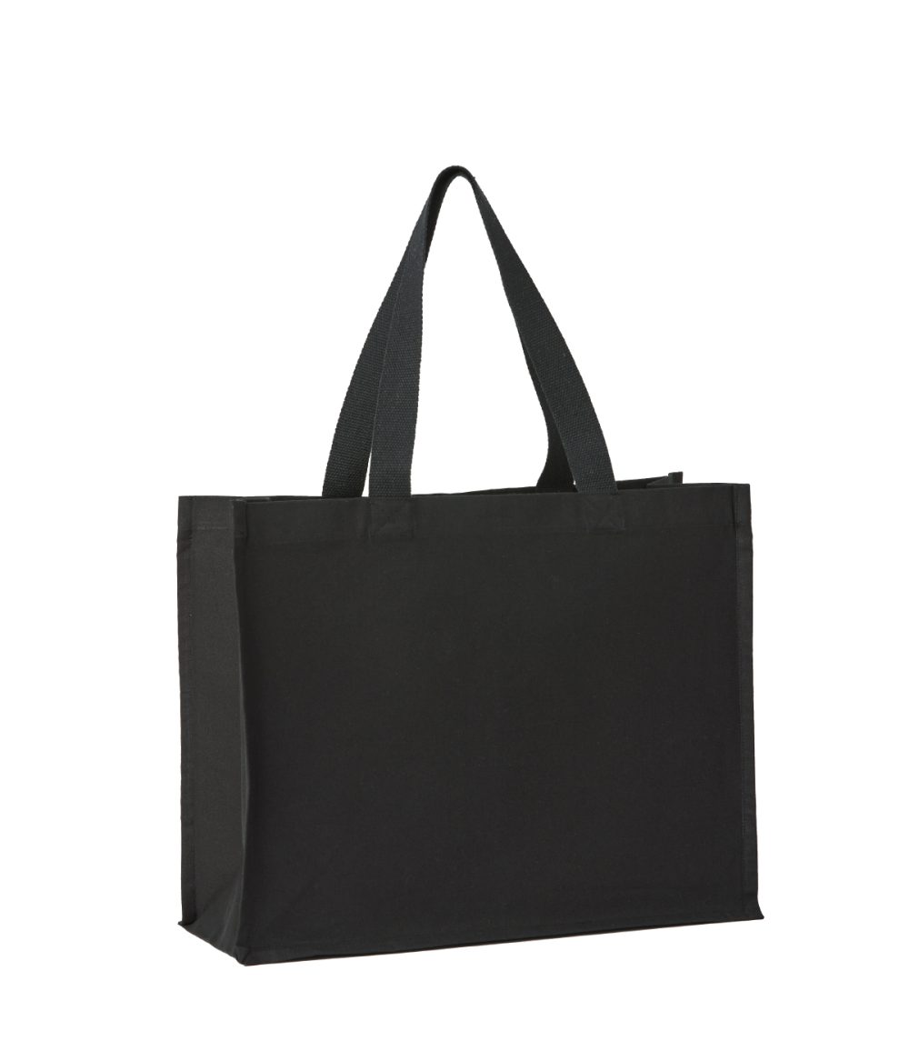 Black Recycled premium canvas stand-up shopper