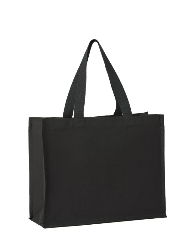 Black Recycled premium canvas stand-up shopper