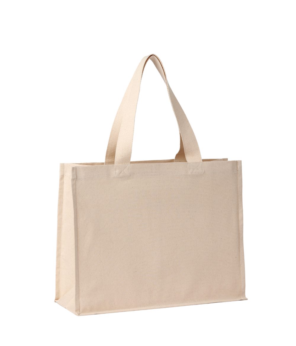 Natural Recycled premium canvas stand-up shopper