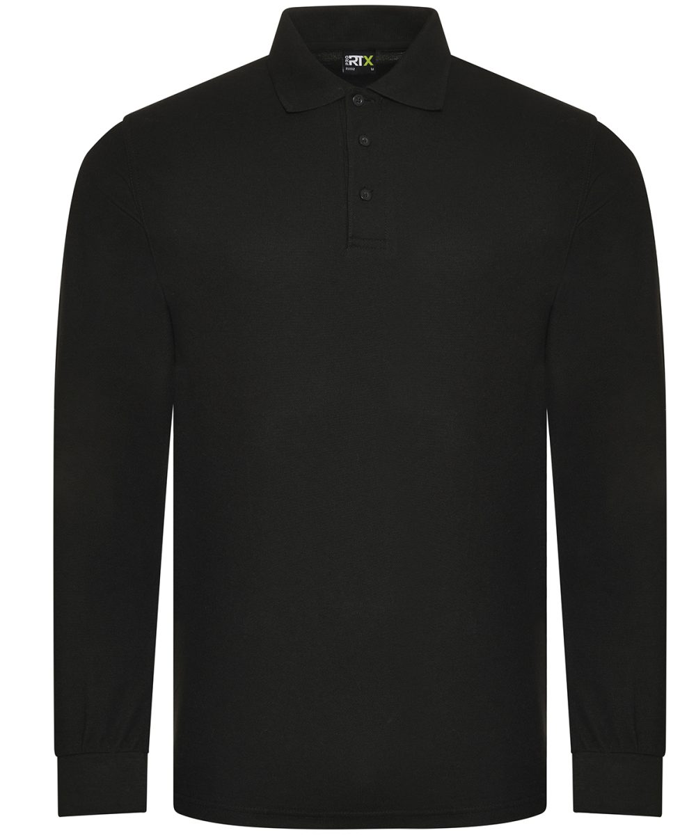 Black Pro long sleeve polo