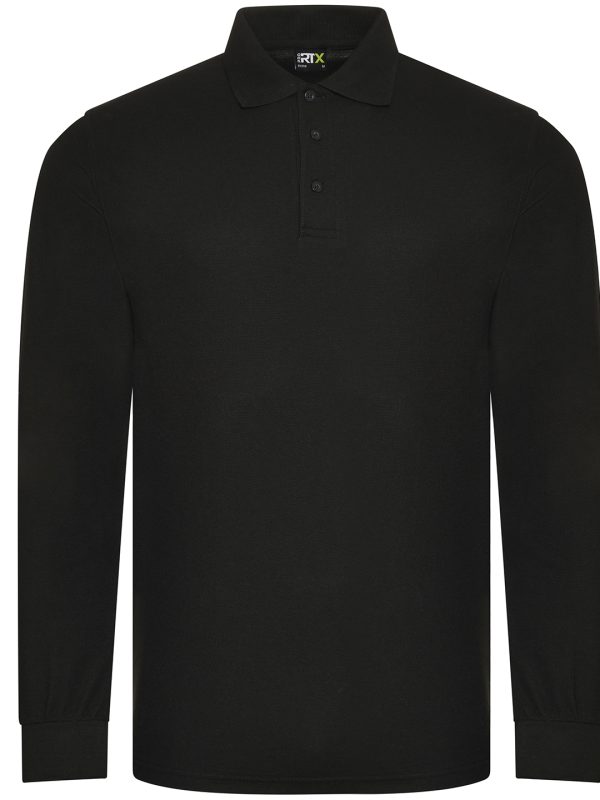 Black Pro long sleeve polo