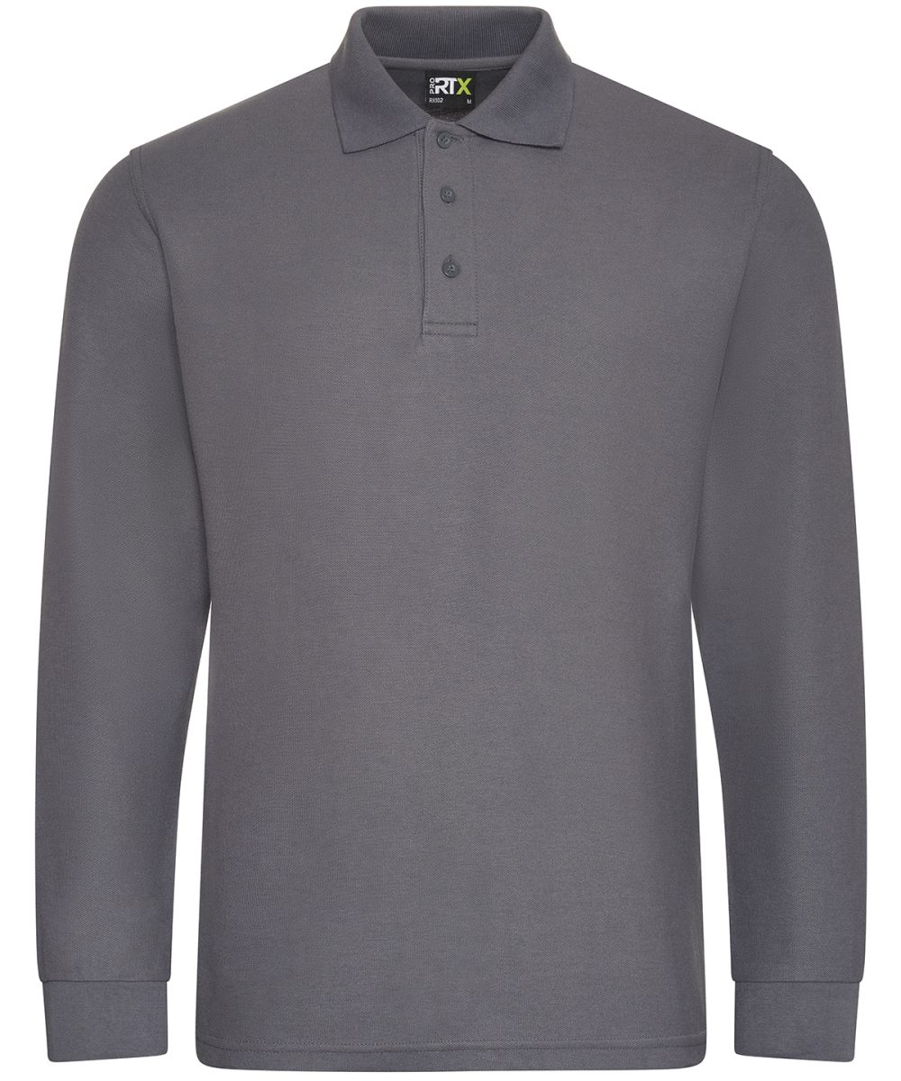 Solid Grey Pro long sleeve polo