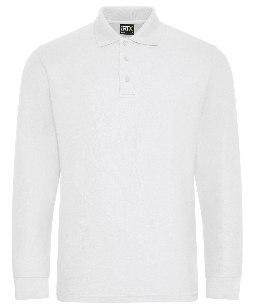 White Pro long sleeve polo