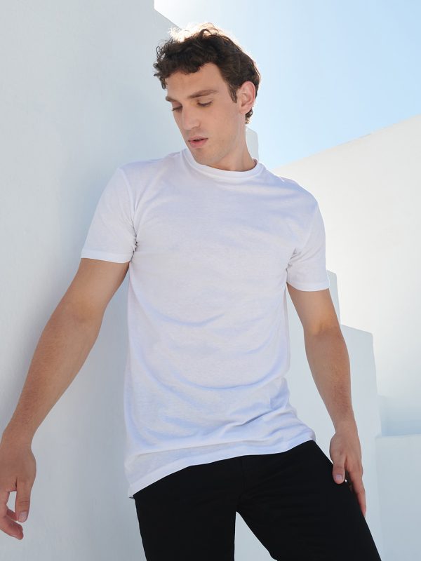 Longline t-shirt with dipped hem