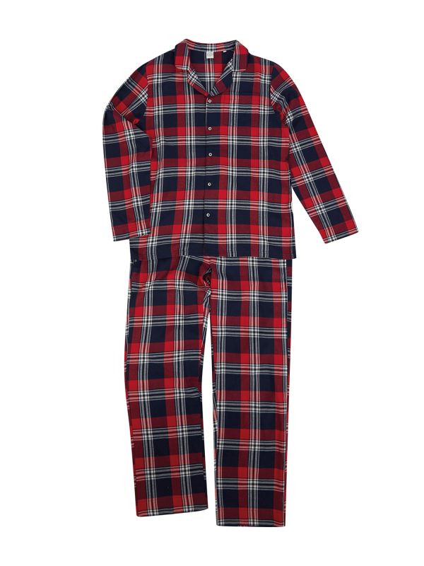 Red/Navy Check Men's tartan lounge Set