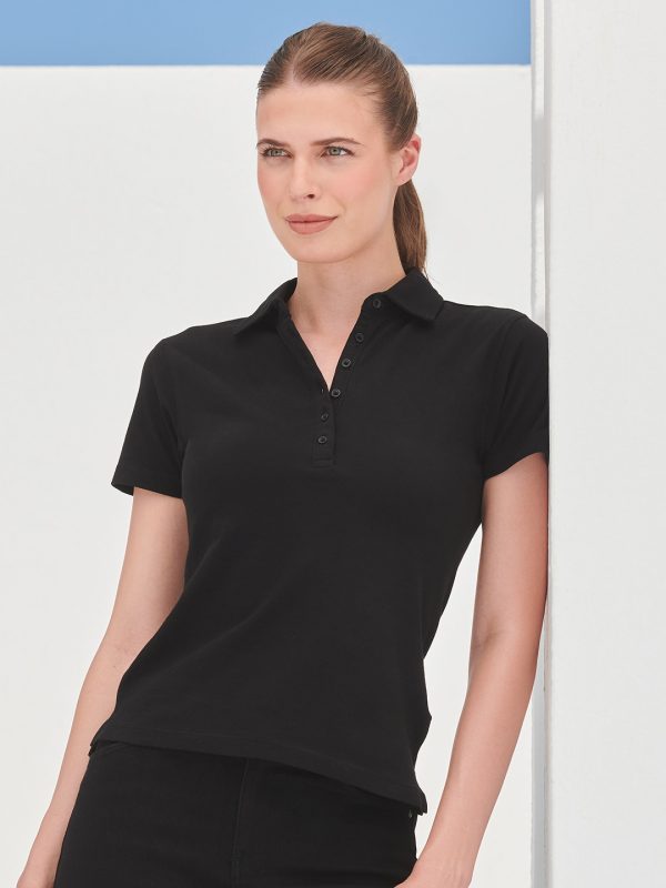 Women's short sleeve stretch polo