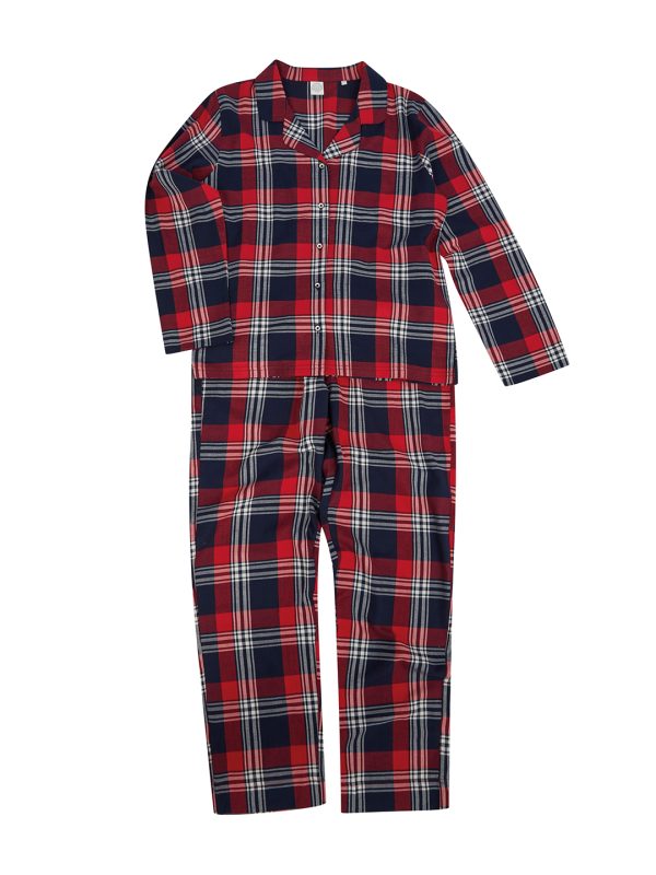 Red/Navy Check Women's tartan lounge Set