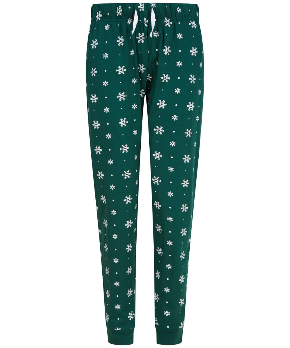 Bottle/White Snowflakes Women's cuffed lounge pants