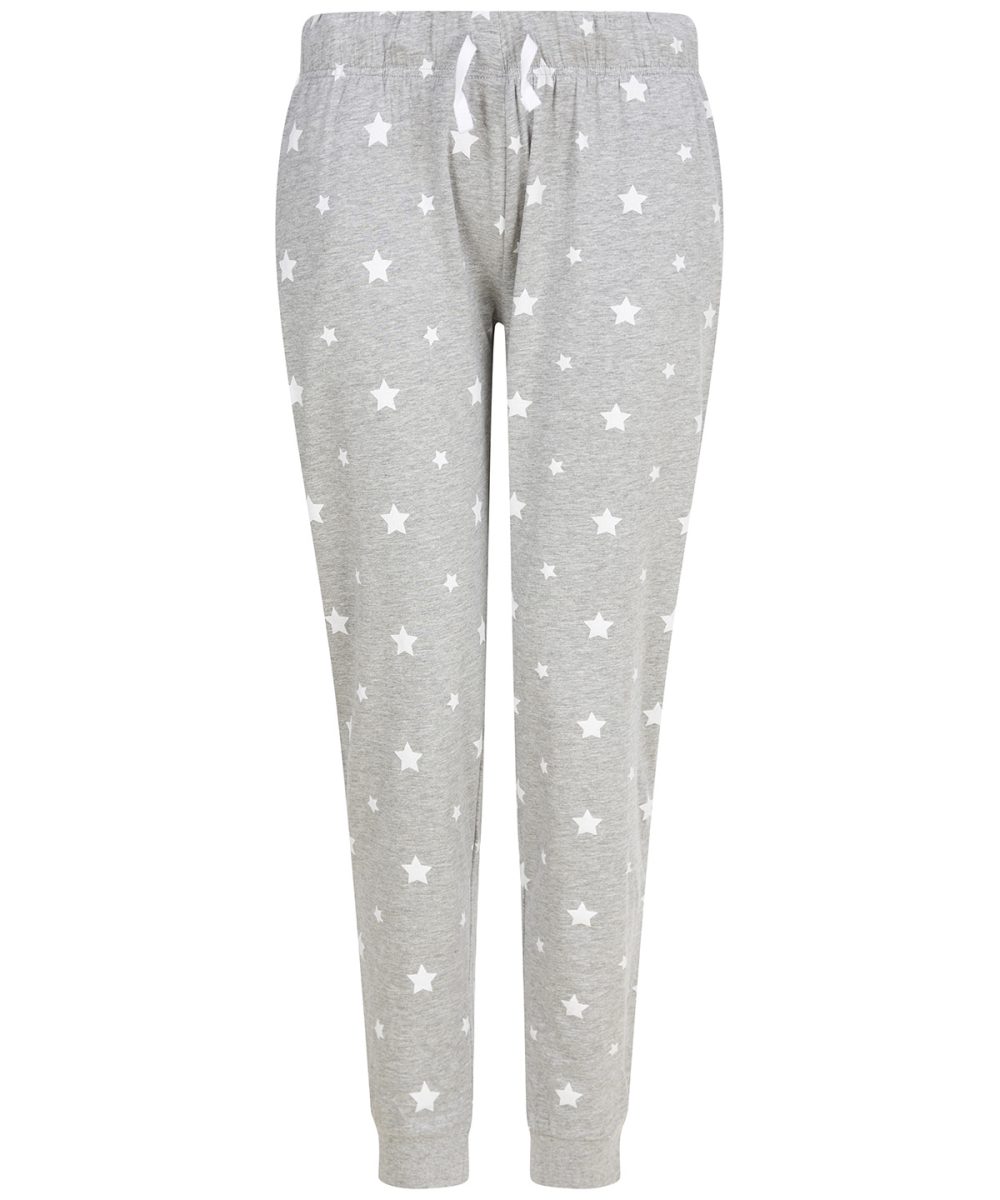 Heather Grey/White Stars Women's cuffed lounge pants