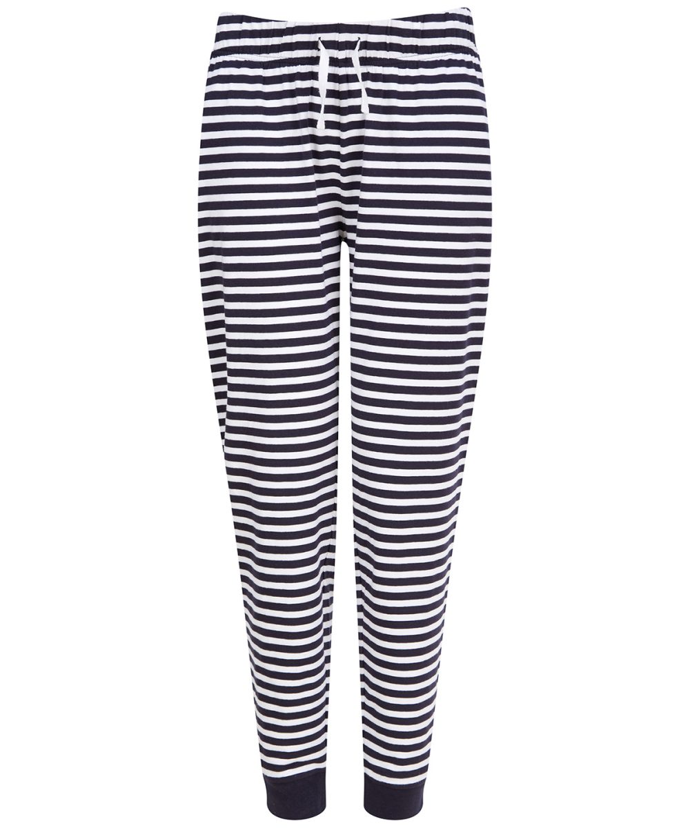 Navy/White Stripes Women's cuffed lounge pants