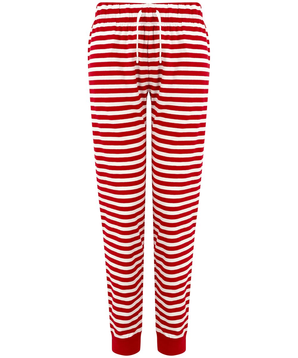 Red/White Stripes Women's cuffed lounge pants