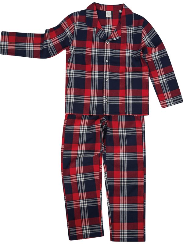 Red/Navy Check Kids tartan lounge set