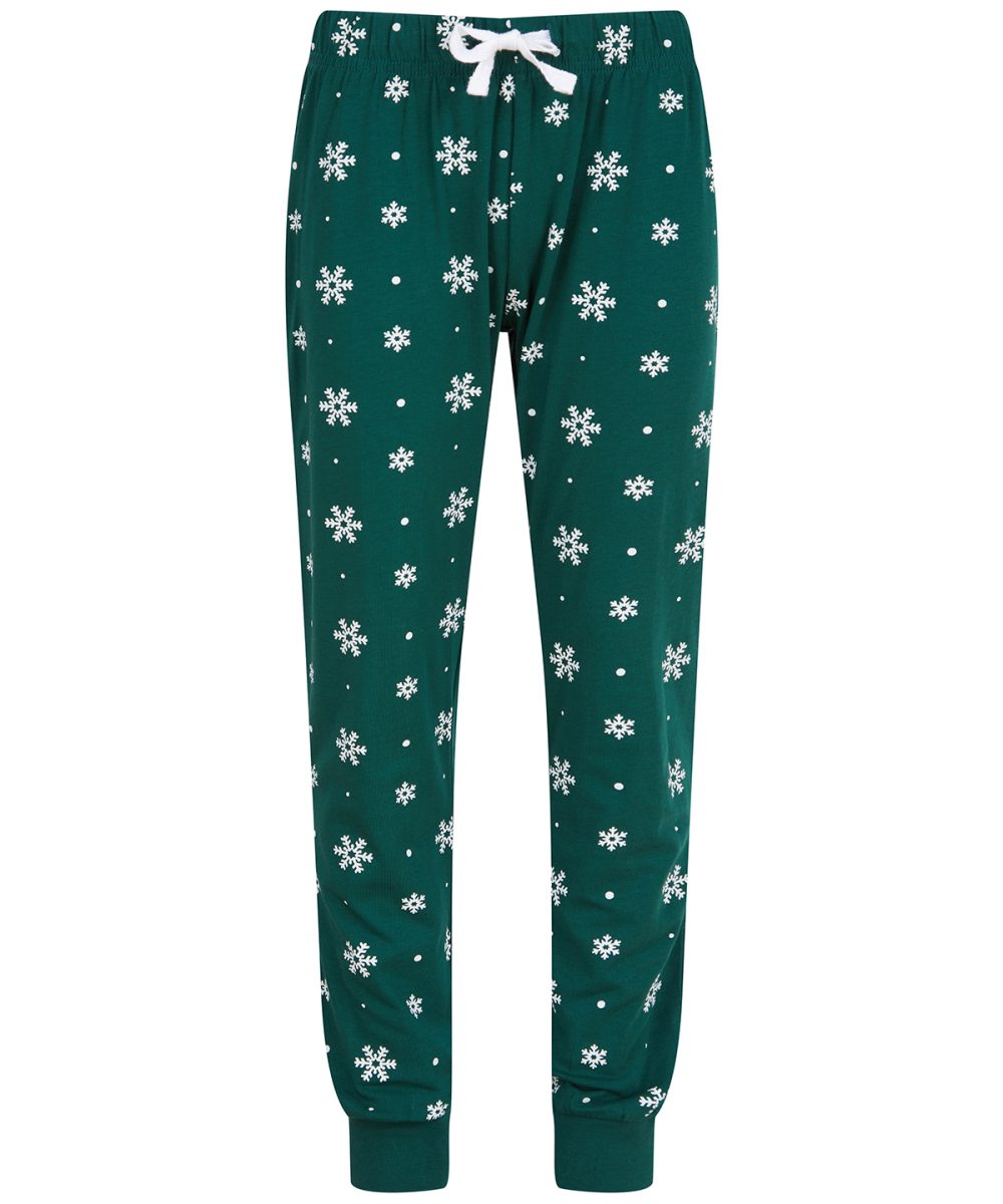 Bottle/White Snowflakes Kids cuffed lounge pants