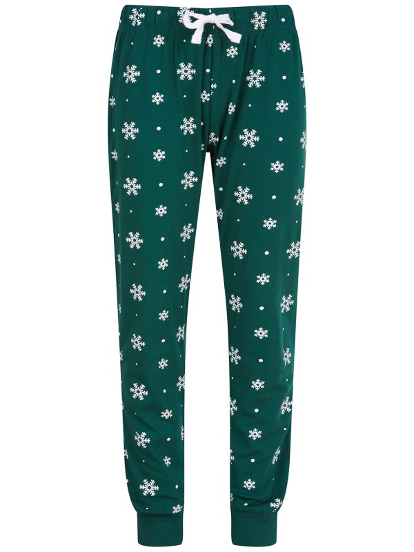 Bottle/White Snowflakes Kids cuffed lounge pants