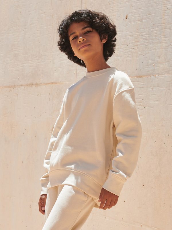 Kids sustainable fashion curved hem sweatshirt