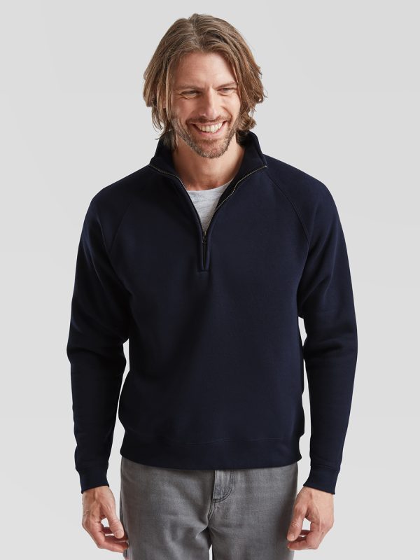 Premium 70/30 zip-neck sweatshirt