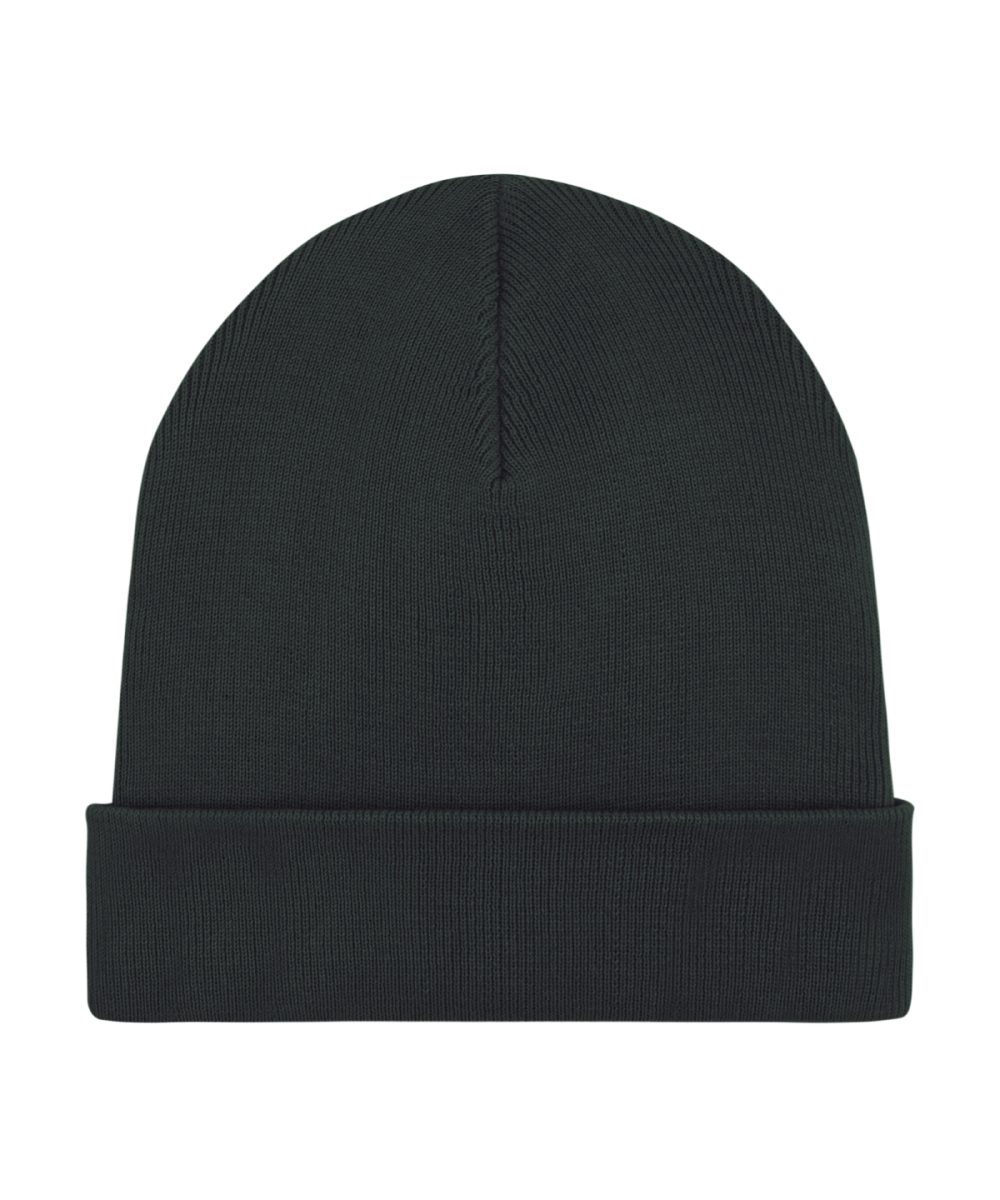 Black Rib beanie in unisex fit (STAU772)