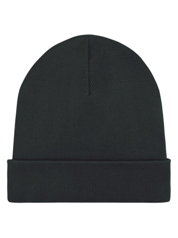 Black Rib beanie in unisex fit (STAU772)