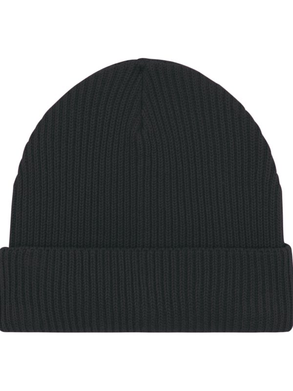 Black Fisherman beanie in unisex fit (STAU771)