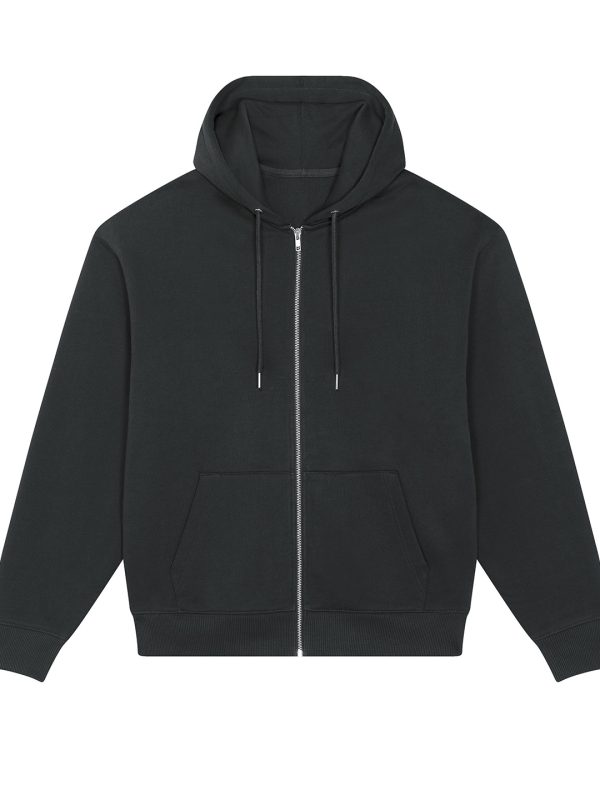 Black Unisex Locker heavy zip-through sweatshirt (STSU953)