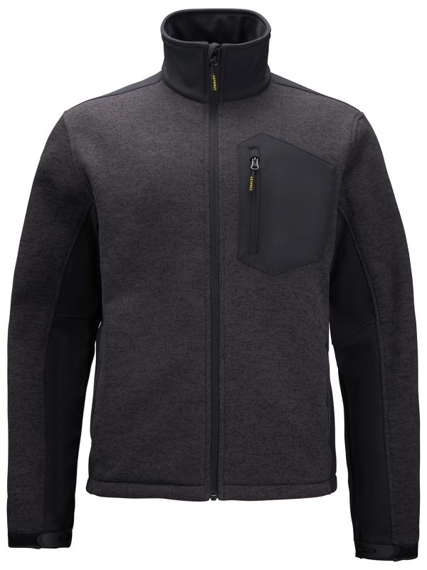 Black Brady zip-through knitted fleece