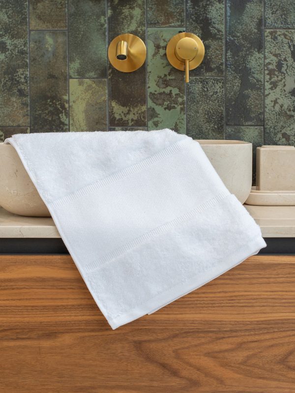 Organic hand towel with printable border