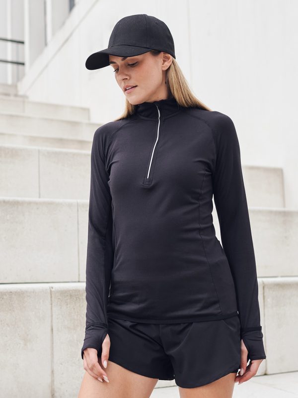 Women's long-sleeved ¼ zip top