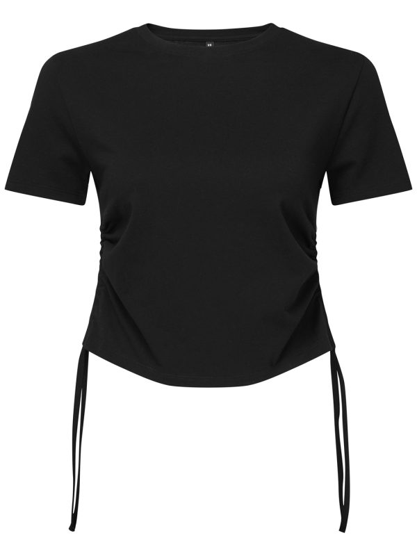 Black Women’s TriDri® ruched crop top