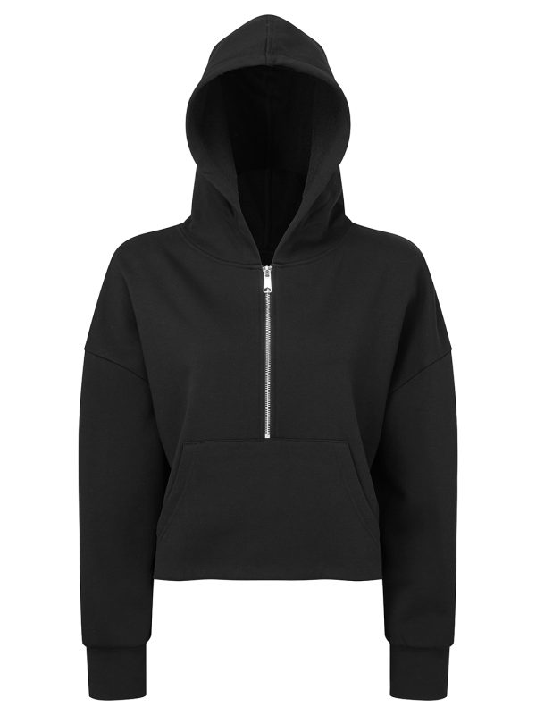 Black Women's TriDri® 1/2 zip hoodie